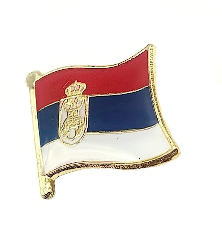 Serbien-Anstecknadel aus Metall, Emaille, Länderflagge, Serbien, Metall von SNS Components