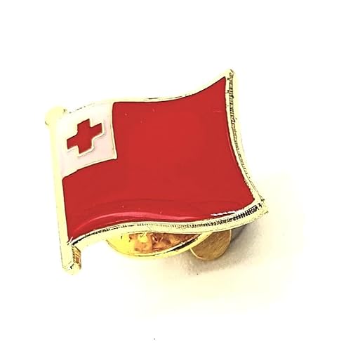 Tonga Metall-Anstecknadel mit Landesflagge von SNS Components