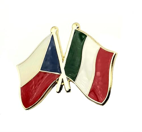 Tschechische Republik Tschechoslowakei Italien Italien EU Freundschaft Metall Emaille Länderflaggen Pin Badge, Metall von SNS Components