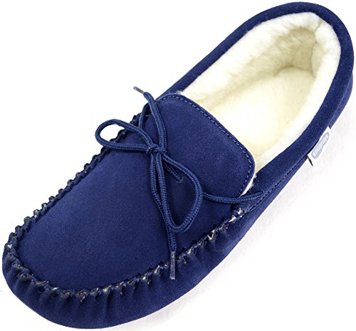 SNUGRUGS Herren Monty Slipper Hausschuhe, Blau/Marineblau, 50.5 EU von Snugrugs