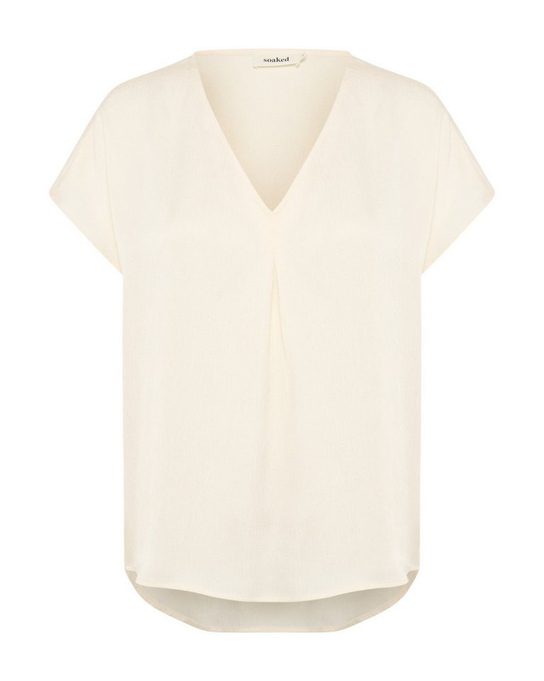 SOAKED IN LUXURY Kurzarmbluse Ioana (1-tlg) Falten von SOAKED IN LUXURY