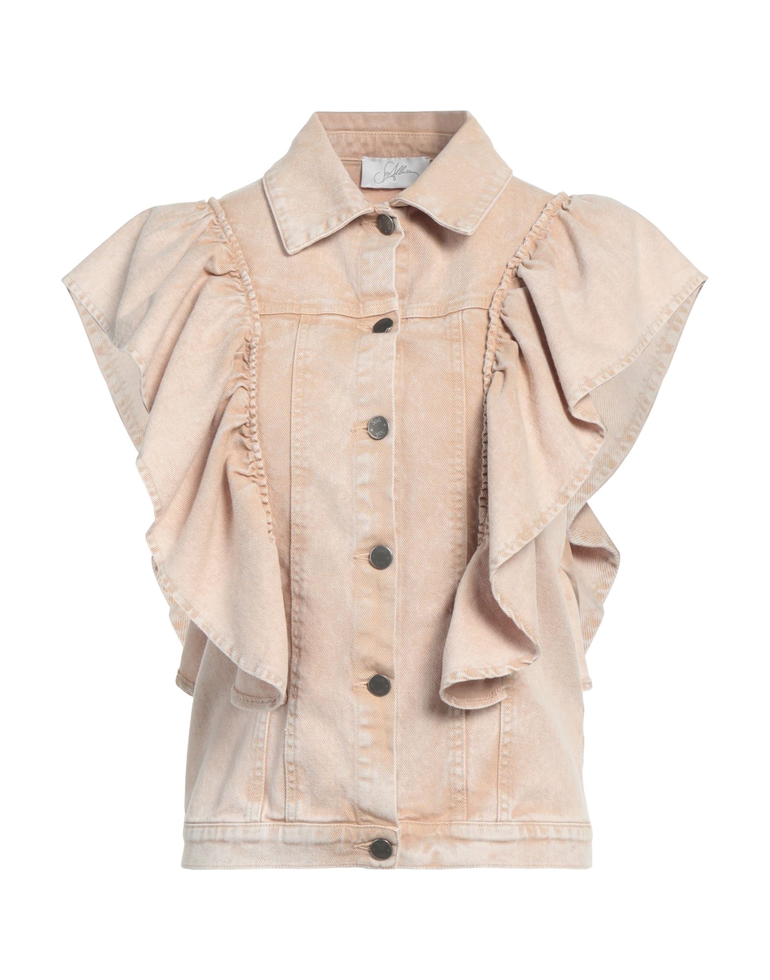 SOALLURE Jeansjacke/-mantel Damen Beige von SOALLURE