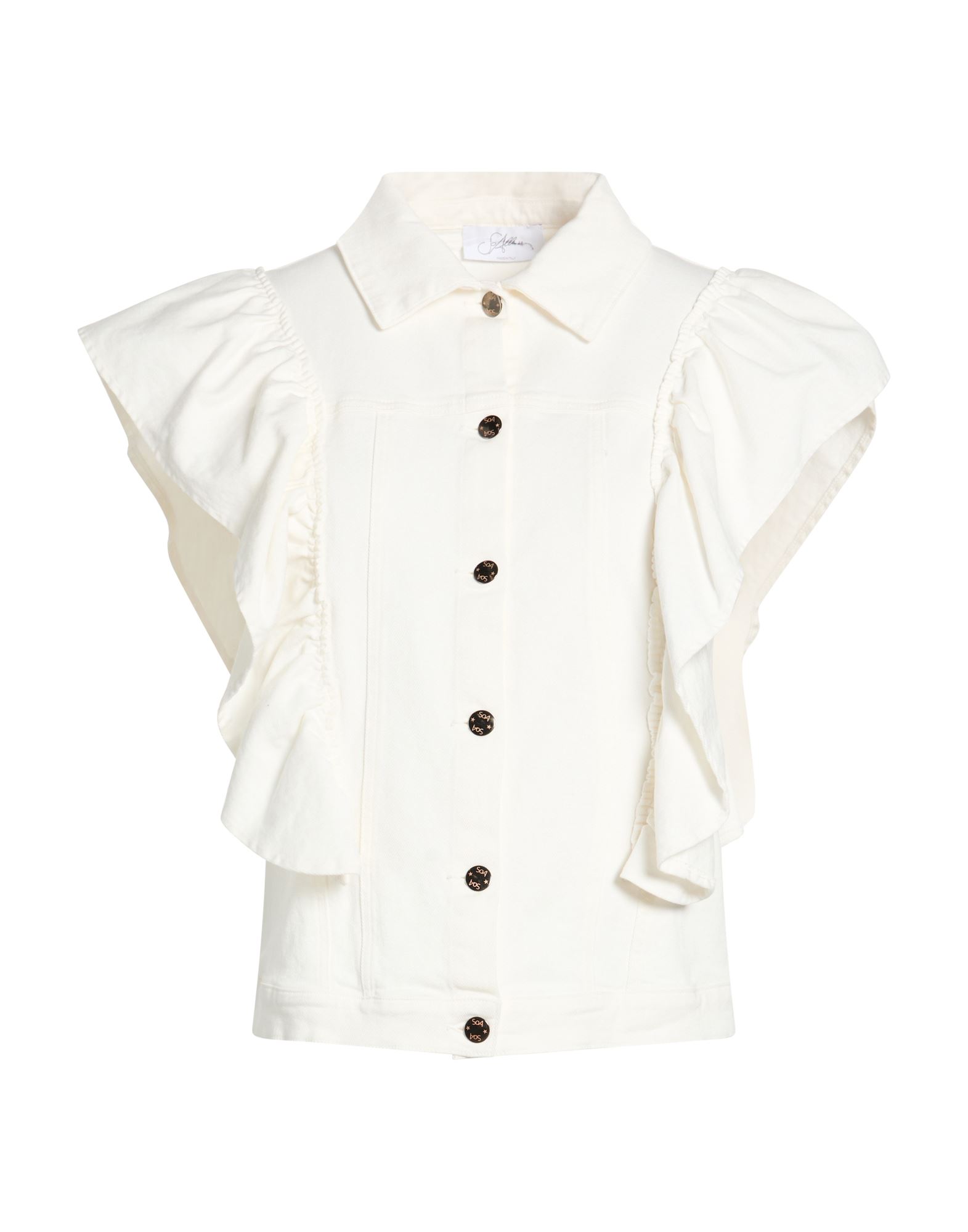 SOALLURE Jeansjacke/-mantel Damen Off white von SOALLURE