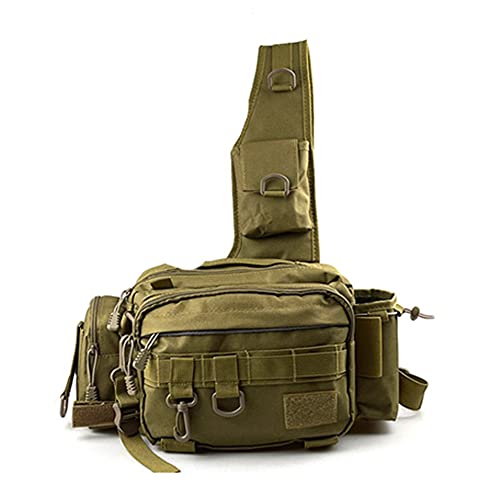 SOBW Angelgerät Taille Tasche, Taktische Brusttasche Militär Schultertasche Wasserdicht Sling Rucksack Crossbody Bag Multifunktion for Angeln Sport Camping Radfahren Outdoor von SOBW