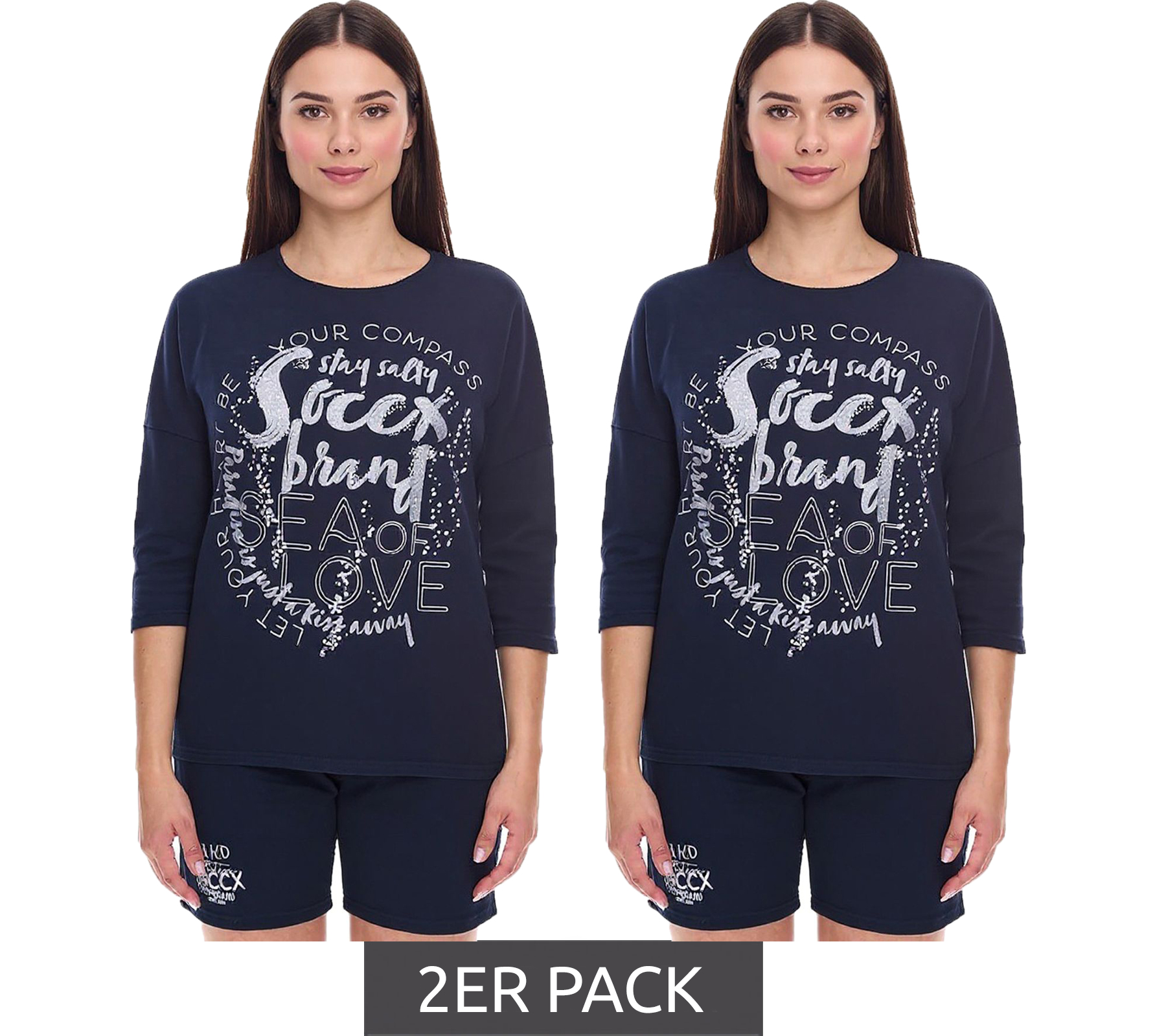 2er Sparpack SOCCX Damen Oversized Sweatshirt mit Rundhals-Ausschnitt Alltags-Pulli SCU-2100-3772 Blau 2er Sparpack SOCCX Damen Oversized Sweatshirt mit Rundhals-Ausschnitt Alltags-Pulli SCU-2100-3772 Blau von SOCCX
