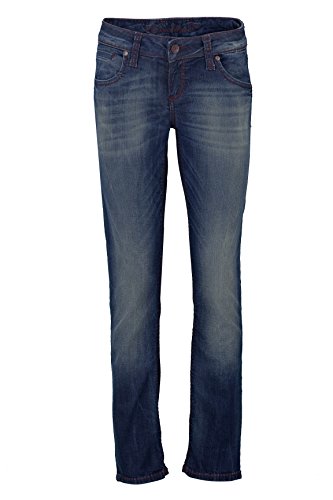 SOCCX Damen Jeans Skinny Slim Leg Jeans AN:GE:S125 Tight Leg, Farbe: Blau, Größe: 30/32 von SOCCX