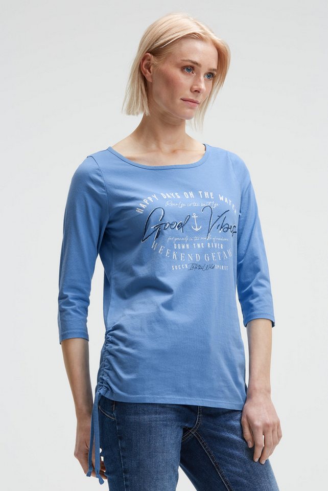 SOCCX 3/4-Arm-Shirt mit Bindeband am Saum von SOCCX