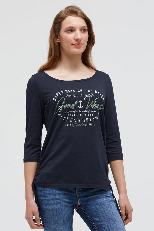 SOCCX 3/4-Arm-Shirt mit Bindeband am Saum von SOCCX