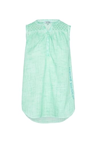 SOCCX Damen Ärmellose Bluse mit Ajour-Einsatz Leafy Mint, XXL SOCCX Damen Ärmellose Bluse mit Ajour-Einsatz Leafy Mint, XXL von SOCCX