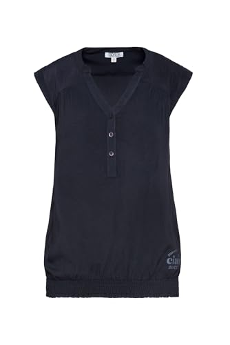 SOCCX Damen Ärmellose Bluse mit Rücken-Artwork Deep Sea, L von SOCCX