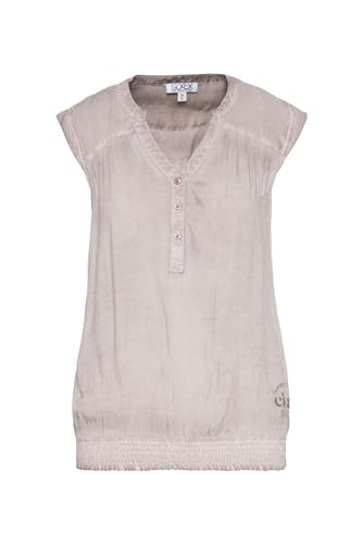 SOCCX Damen Ärmellose Bluse mit Rücken-Artwork Pale Sand, XXL SOCCX Damen Ärmellose Bluse mit Rücken-Artwork Pale Sand, XXL von SOCCX