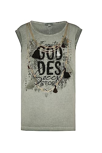 SOCCX Damen Ärmelloses Shirt mit Print und Quasten von SOCCX