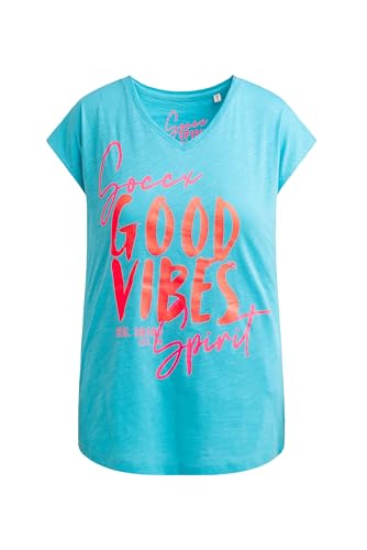 SOCCX Damen Ärmelloses Shirt mit V-Ausschnitt und Prints Ocean Flash, M von SOCCX