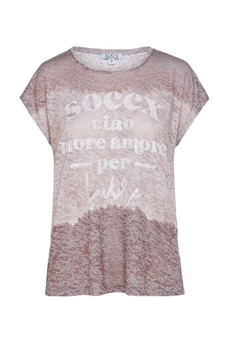 SOCCX Damen Ausbrenner-Shirt mit All Over Print und Pailletten Pale Sand, XXL SOCCX Damen Ausbrenner-Shirt mit All Over Print und Pailletten Pale Sand, XXL von SOCCX