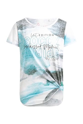 SOCCX Damen Ausbrenner-T-Shirt mit All Over Print Ocean Flash, XXL SOCCX Damen Ausbrenner-T-Shirt mit All Over Print Ocean Flash, XXL von SOCCX