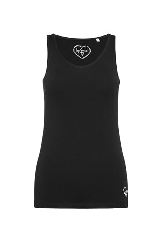 SOCCX Damen Basic Top mit Mini Logo Print Black XXL SOCCX Damen Basic Top mit Mini Logo Print Black XXL von SOCCX