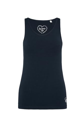 SOCCX Damen Basic Top mit Mini Logo Print Blue Navy M SOCCX Damen Basic Top mit Mini Logo Print Blue Navy M von SOCCX