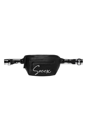 SOCCX Damen Bauchtasche mit Logo Print und Wechselgurt Black None von SOCCX