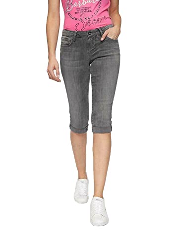 SOCCX Damen Bermuda Jeans Shorts Turn Up (Grey Used, 28W) von SOCCX