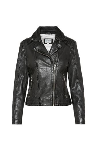 SOCCX Damen Bikerjacke aus Leder im Vintage Look Black M von SOCCX