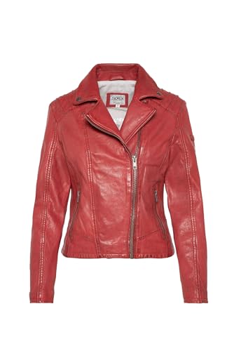 SOCCX Damen Bikerjacke aus Leder im Vintage Look Red Xxl von SOCCX