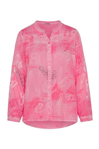 SOCCX Damen Bluse Inside Oil Dyed mit All Over Print Happy Pink XXL von SOCCX