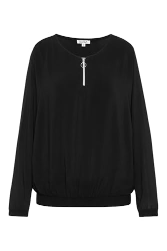 SOCCX Damen Blusen-Shirt mit elastischen Bündchen Black S SOCCX Damen Blusen-Shirt mit elastischen Bündchen Black S von SOCCX