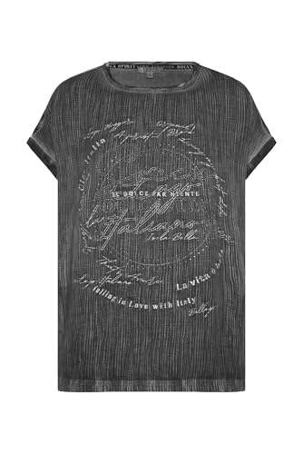 SOCCX Damen Blusenshirt mit Crash-Effekt und Artwork Black, XXL SOCCX Damen Blusenshirt mit Crash-Effekt und Artwork Black, XXL von SOCCX