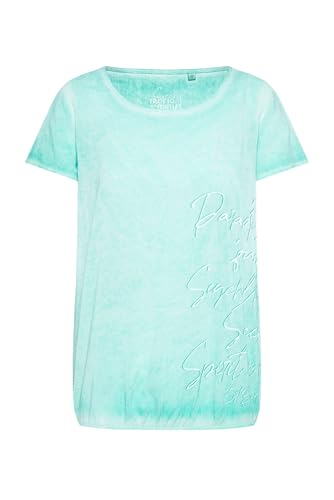 SOCCX Damen Blusenshirt mit Print und Elastiksaum Aqua Splash, XXXL SOCCX Damen Blusenshirt mit Print und Elastiksaum Aqua Splash, XXXL von SOCCX