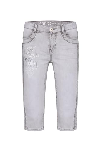 SOCCX Damen Capri Jeans CH:AR Comfort Fit Light Grey Printed 26 von SOCCX