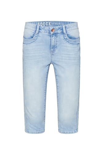 SOCCX Damen Capri Jeans CH:AR Comfort Fit Sunny Blue 30 von SOCCX