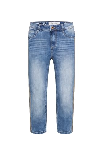 SOCCX Damen Capri Jeans NO:RA mit Stickereien an den Seiten Sky Blue 34 von SOCCX