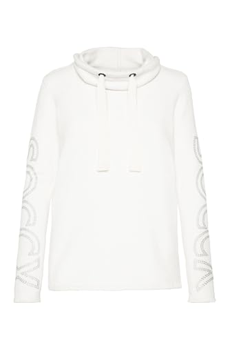 SOCCX Damen Chenille-Pullover mit Rollkragen und Logo Ivory L von SOCCX