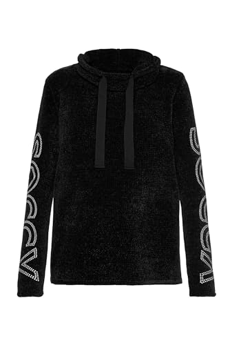 SOCCX Damen Chenille-Pullover mit Rollkragen und Logo Black XL von SOCCX