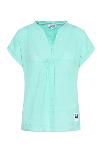 SOCCX Damen Crêpe-Bluse mit Webstruktur und Tunika-Ausschnitt Aqua Splash, XXXL SOCCX Damen Crêpe-Bluse mit Webstruktur und Tunika-Ausschnitt Aqua Splash, XXXL von SOCCX