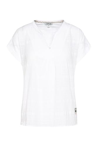 SOCCX Damen Crêpe-Bluse mit Webstruktur und Tunika-Ausschnitt Opticwhite, XXL SOCCX Damen Crêpe-Bluse mit Webstruktur und Tunika-Ausschnitt Opticwhite, XXL von SOCCX