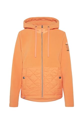 SOCCX Damen Fleecejacke mit Kapuze im Materialmix Apricot Blush L von SOCCX