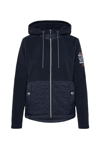 SOCCX Damen Fleecejacke mit Kapuze im Materialmix Horizon Navy Xxxl von SOCCX