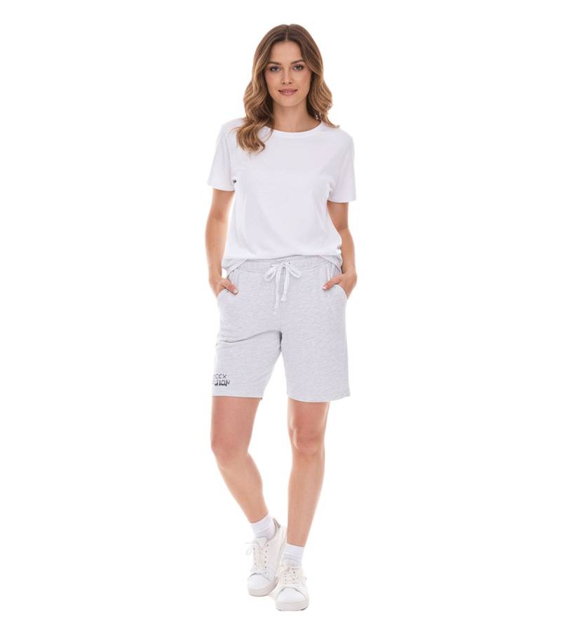SOCCX by Carina Damen Freizeit-Shorts kurze Baumwoll-Hose Sommer-Shorts 364388_2007 Grau von SOCCX