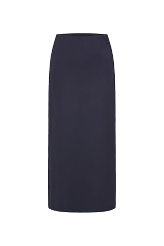 SOCCX Damen Gerader Midirock mit Elastikbund Deep Sea, XXXL von SOCCX