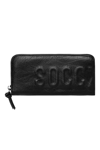 SOCCX Damen Große Geldbörse mit Logo-Prägung Black None von SOCCX