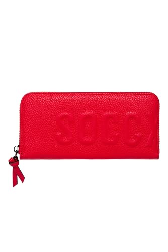 SOCCX Damen Große Geldbörse mit Logo-Prägung Clear Red None SOCCX Damen Große Geldbörse mit Logo-Prägung Clear Red None von SOCCX