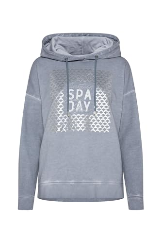 SOCCX Damen Hoodie Oil Dyed mit Artwork Cold Grey XL von SOCCX