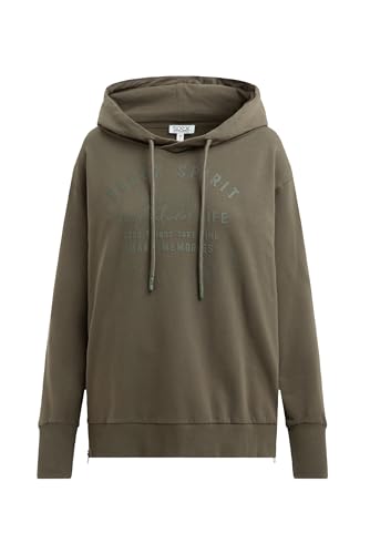 SOCCX Damen Hoodie mit tonigem Print und Zippern True Khaki, XL von SOCCX