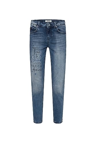 SOCCX Damen Jeans MI:RA Printed Blue Printed 26 von SOCCX