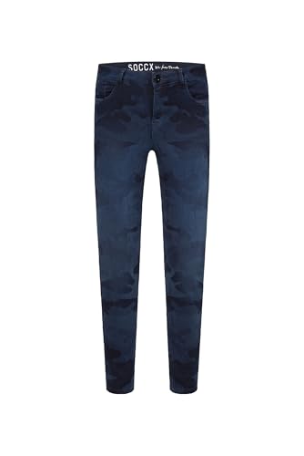 SOCCX Damen Jeans MI:RA Slim Fit Blue Camouflage 32 von SOCCX