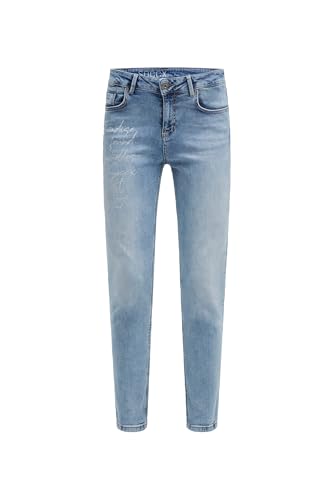 SOCCX Damen Jeans MI:RA Slim Fit Paradise Blue Print, 29 von SOCCX