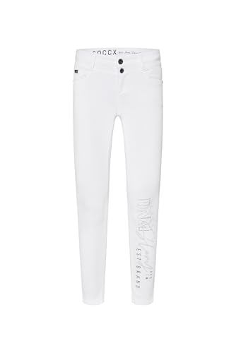 SOCCX Damen Jeans MI:RA Slim Fit White Printed Jogg 27 von SOCCX