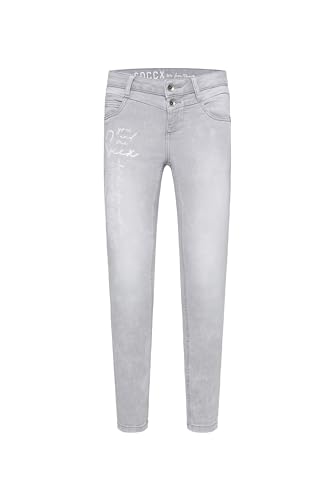 SOCCX Damen Jeans MI:RA mit Label Prints Light Grey Jogg 29 von SOCCX