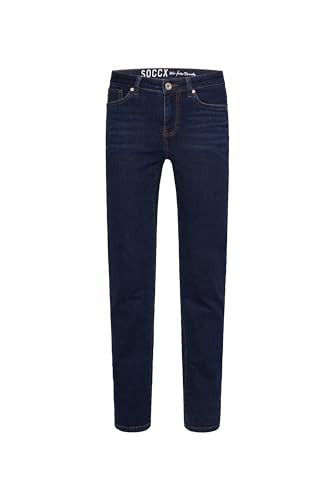 SOCCX Damen Jeans RO:My mit geradem Bein Dark Blue 27 32 von SOCCX